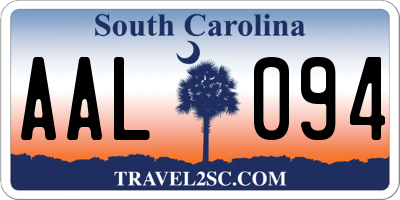 SC license plate AAL094