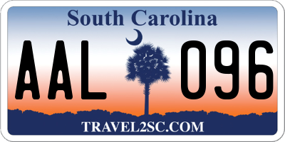 SC license plate AAL096