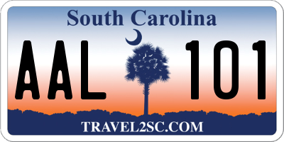 SC license plate AAL101