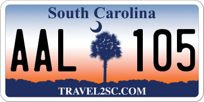 SC license plate AAL105