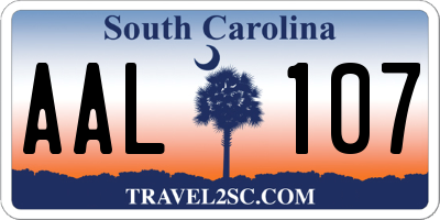 SC license plate AAL107