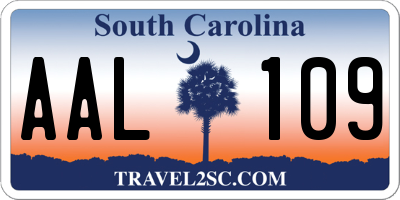 SC license plate AAL109