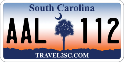 SC license plate AAL112