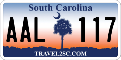 SC license plate AAL117