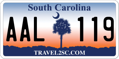 SC license plate AAL119