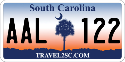 SC license plate AAL122