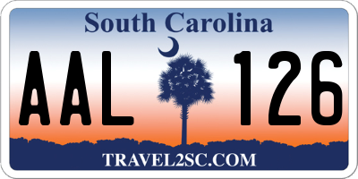 SC license plate AAL126