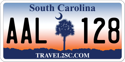 SC license plate AAL128