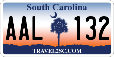 SC license plate AAL132