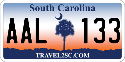 SC license plate AAL133