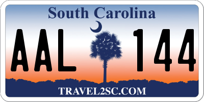 SC license plate AAL144