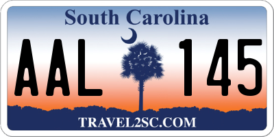 SC license plate AAL145