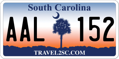 SC license plate AAL152