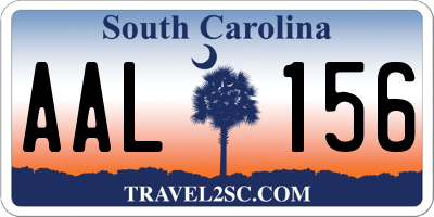 SC license plate AAL156