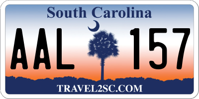 SC license plate AAL157