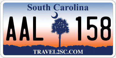 SC license plate AAL158