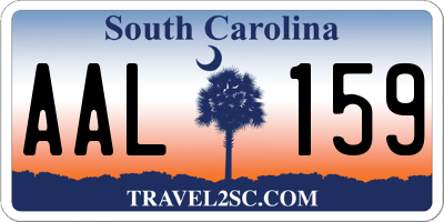 SC license plate AAL159