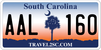 SC license plate AAL160