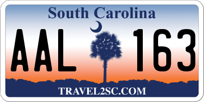 SC license plate AAL163