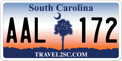 SC license plate AAL172