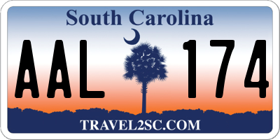 SC license plate AAL174