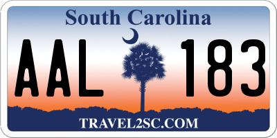 SC license plate AAL183