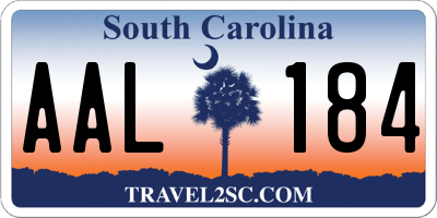 SC license plate AAL184