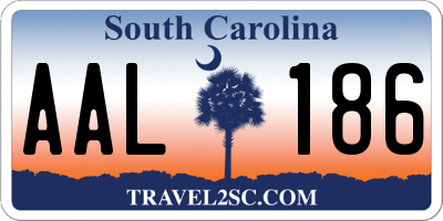 SC license plate AAL186