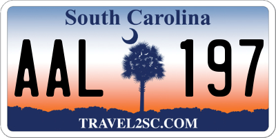 SC license plate AAL197