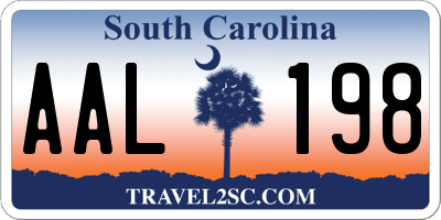 SC license plate AAL198