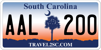 SC license plate AAL200