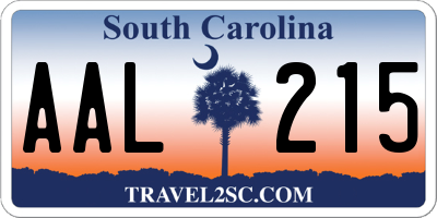 SC license plate AAL215