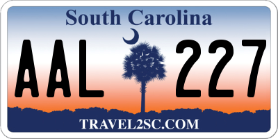 SC license plate AAL227