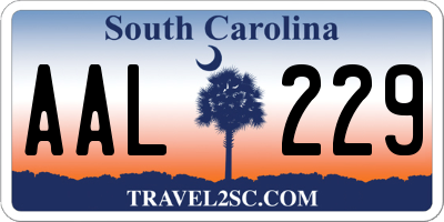 SC license plate AAL229