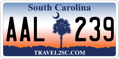 SC license plate AAL239