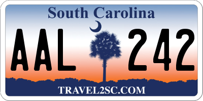 SC license plate AAL242