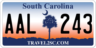 SC license plate AAL243