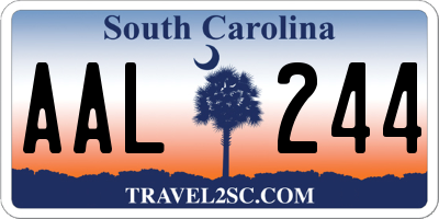 SC license plate AAL244