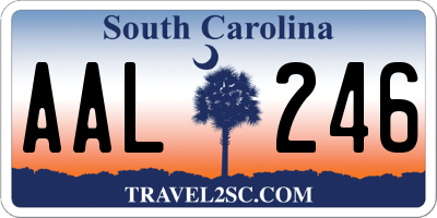 SC license plate AAL246