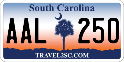 SC license plate AAL250