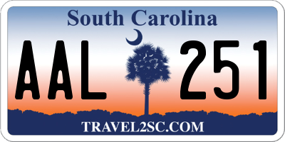 SC license plate AAL251