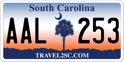 SC license plate AAL253