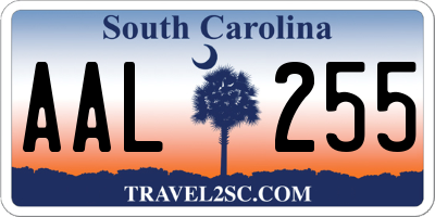 SC license plate AAL255