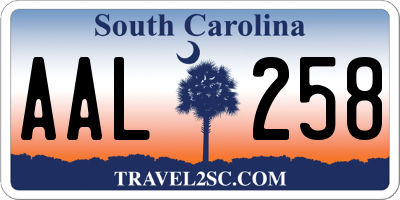 SC license plate AAL258