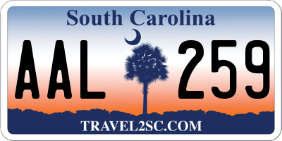 SC license plate AAL259