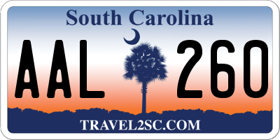 SC license plate AAL260