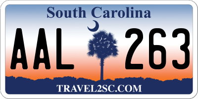 SC license plate AAL263