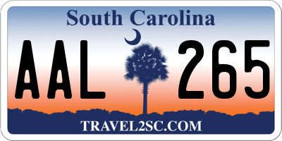 SC license plate AAL265