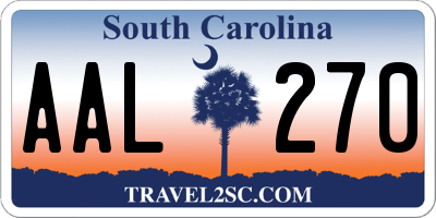 SC license plate AAL270