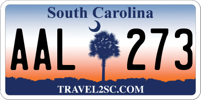 SC license plate AAL273